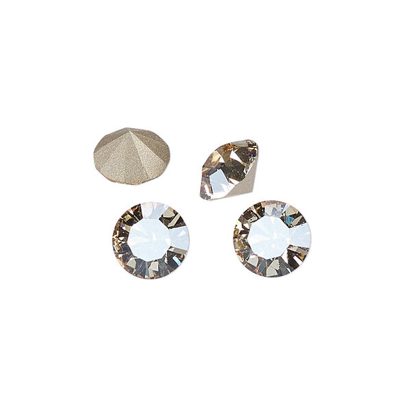 Chaton 144pk crystal honey foil back, Preciosa MAXIMA Czech crystal rhinestone 8.16-8.41mm 15-cut faceted round SS39 image number 0