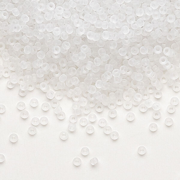 Seed bead, Preciosa Ornela Czech glass, pkg/500g, #11 rocaille, translucent matte clear, (00050). image number 0