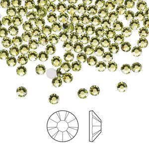 Flat back 1440pk limecicle foil back, Preciosa MAXIMA Czech crystal rhinestone 3-3.2mm chaton rose round SS12