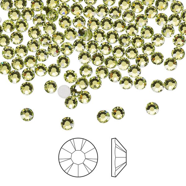 Flat back 1440pk limecicle foil back, Preciosa MAXIMA Czech crystal rhinestone 3-3.2mm chaton rose round SS12 image number 0