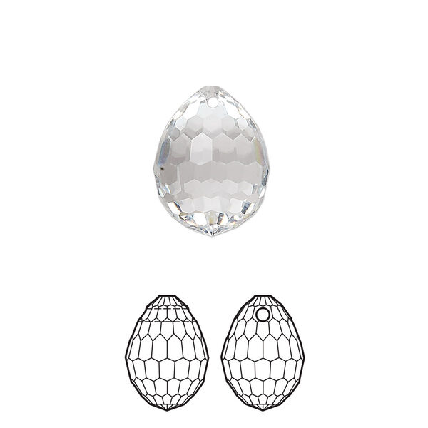 Drop 1pk crystal, Crystal Passions® 15x11.5mm pendant teardrop 6002 image number 0