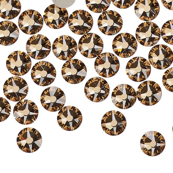 Flat back 288pk light Colorado topaz foil back, Swarovski® 6.32-6.5mm rose round SS30 2088 image number 0