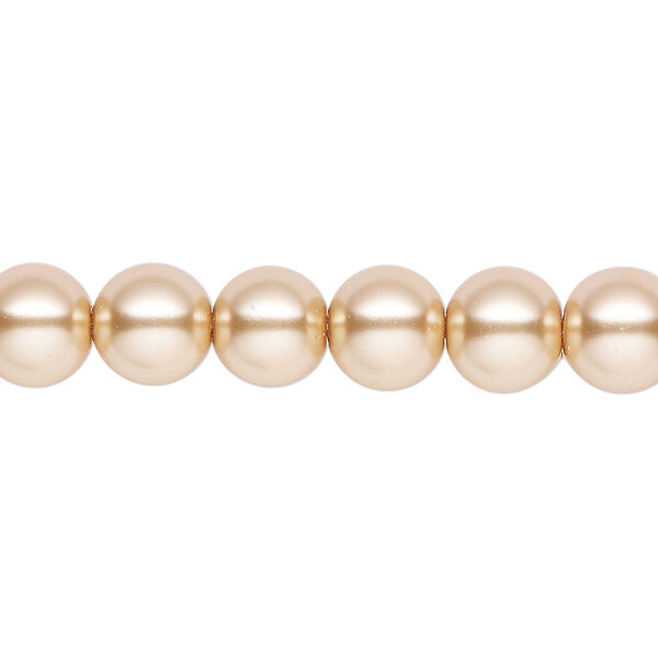Pearl 2pk champagne, Celestial Crystal® 8mm round 15.5-16 inch image number 0