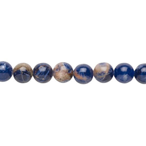 Bead, orange sodalite (natural), 6mm hand-cut round, B grade, Mohs hardness 5 to 6. Sold per 15-1/2" to 16" strand. image number 0