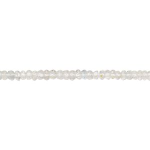 Quartz crystal 1pkg1, hand-cut faceted rondelle bead natural 13 inch 3x1mm-4x3mm
