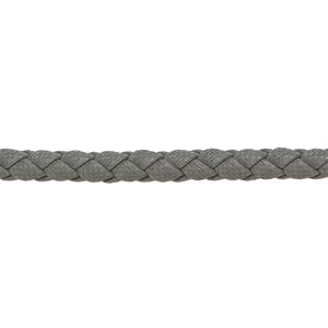 Bolo cord, leatherette, matte grey, 4mm braided round. Sold per 5-yard section.