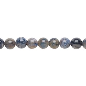 Flower dumortierite 1pkg1, round bead natural 15.5-16 inch 6mm
