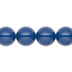 Pearl 30pk navy blue, Preciosa Czech crystal 12mm round