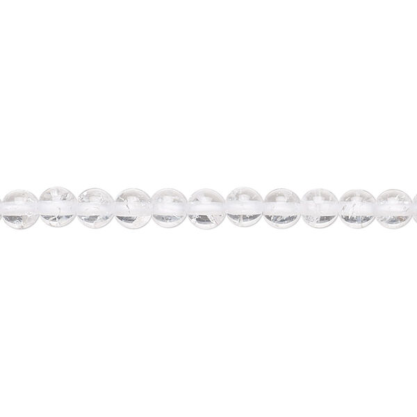 Ice flake quartz 1pkg1, round bead 15.5-16 inch 4mm image number 0