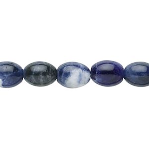 Sodalite 1pkg1, oval bead natural 15.5-16 inch 10x8mm