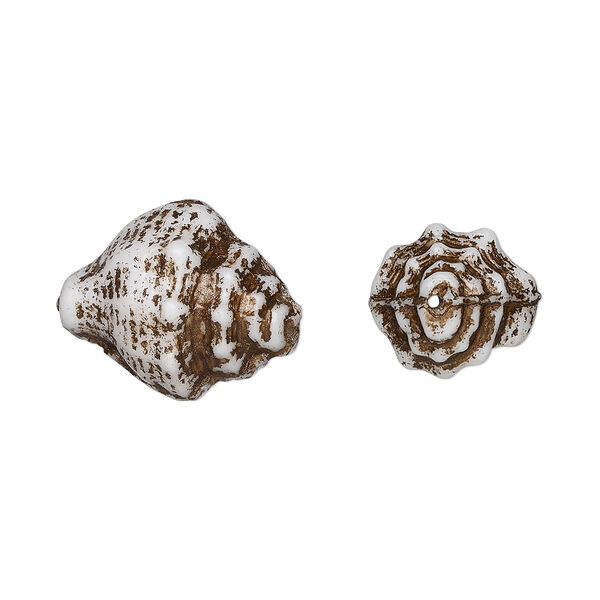 Bead, Preciosa, Czech pressed glass, opaque alabaster matte violet, 15x12mm nassa shell. Sold per pkg of 10. image number 0