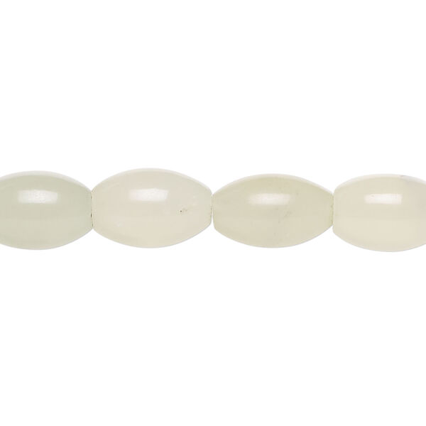 New "jade" 1pkg1, oval bead natural, 15 inch 12x8mm-13x9mm image number 0