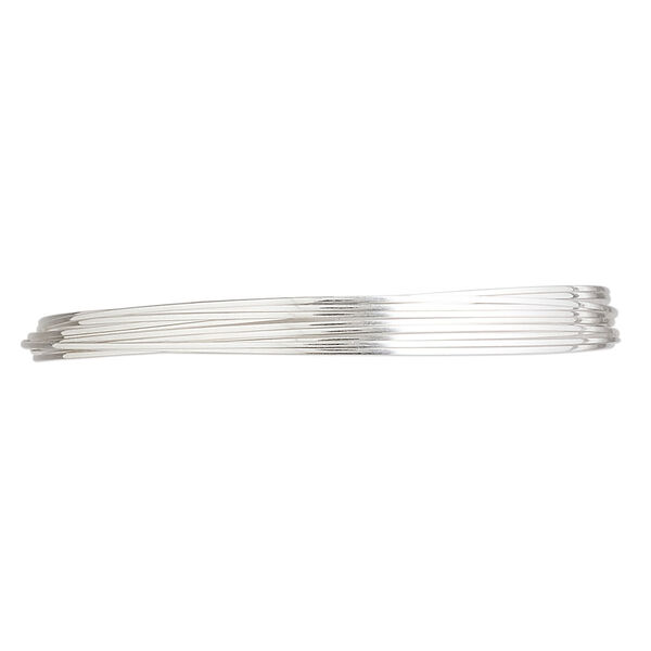 Wire, sterling silver, half-hard, half-round, 24 gauge. Sold per pkg of 5 feet. image number 0