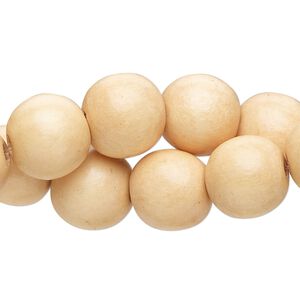 Bead cheesewood 2pk 12mm round, dyed pale orange 15.5-16 inch