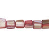 Mother-of-pearl shell 1pkg1, triangle tube bead 15 inch rhubarb 7x6mm-13x9mm image number 0