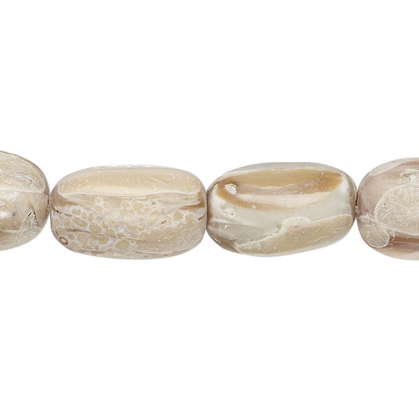 Bead, abalone shell (natural), small nugget, Mohs hardness 3-1/2. Sold per 15-1/2" to 16" strand. image number 0