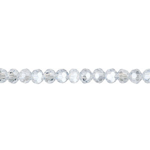 Bead 144pk translucent crystal silver night, Celestial Crystal® 4mm round