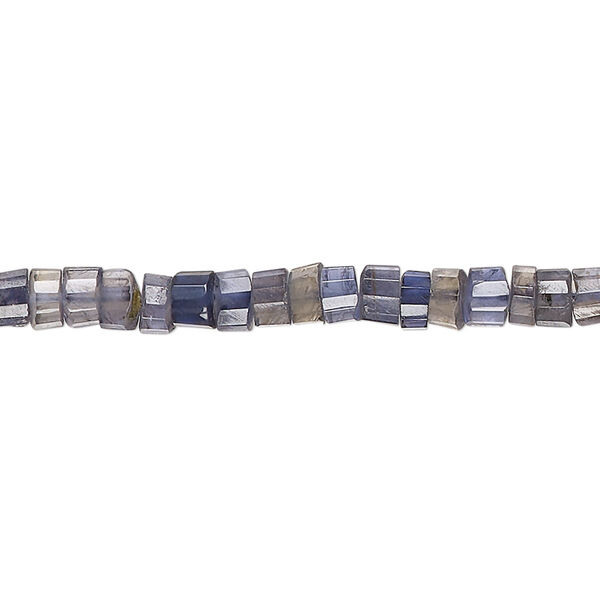 Bead, iolite (natural), 4x2mm-4x3mm hand-cut faceted heishi, B grade, Mohs hardness 7 to 7-1/2. Sold per 14-inch strand, approximately 130 beads. image number 0