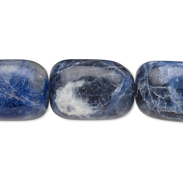 Bead, sodalite (natural), large tumbled nugget, Mohs hardness 5 to 6. Sold per 15-1/2" to 16" strand. image number 0