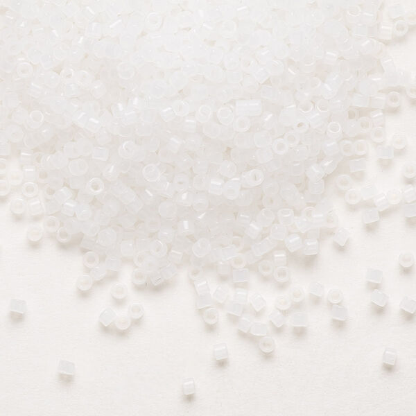 Seed bead, Delica®, glass, pkg/50g, #11 round, translucent opal (DB-0220). image number 0