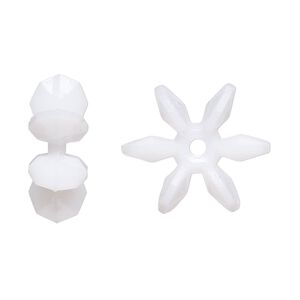 Bead, acrylic, opaque white, 18x7mm paddle wheel. Sold per pkg of 250.