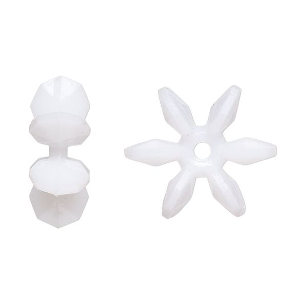 Bead, acrylic, opaque white, 18x7mm paddle wheel. Sold per pkg of 250. image number 0