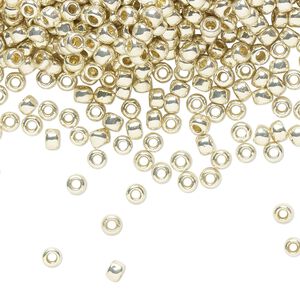 Seed bead, TOHO BEADS®, glass, pkg/50g, #8 round, opaque galvanized PermaFinish aluminum (TR-08-PF558).