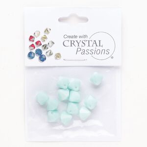 Drop 1pkg12 Crystal Passions®, 8mm pendant bicone, mint alabaster 6301