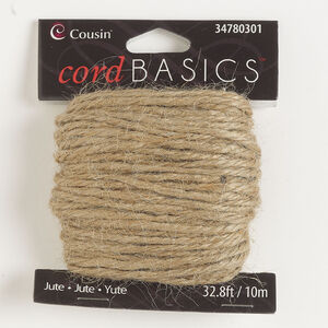 Cord 1pkg1, jute, brown, 1mm twisted, 10 meters.
