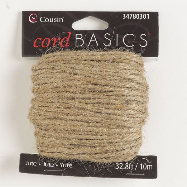 Cord 1pkg1, jute, brown, 1mm twisted, 10 meters. image number 0