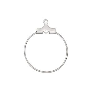 Beading hoop, stainless steel, 21mm round with loop. Sold per pkg of 10.