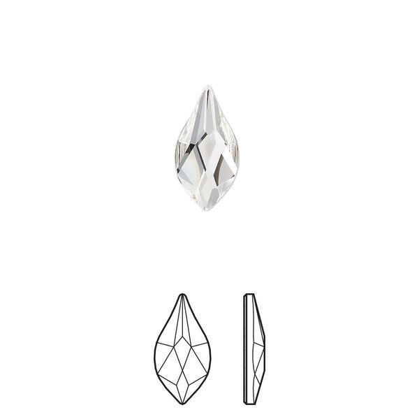 Flat back 4pk crystal foil back, Crystal Passions® 14x7mm flame 2205 image number 0