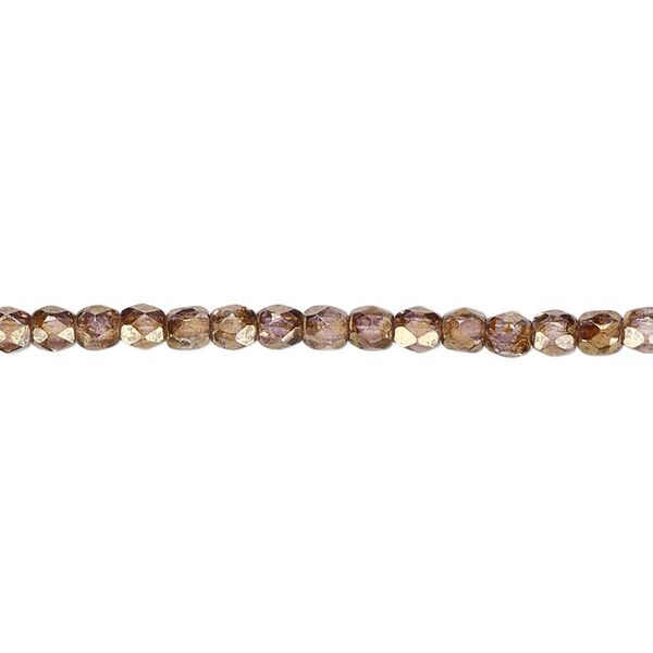 Bead, Czech fire-polished glass, copper luster, 3mm faceted round. Sold per pkg of 1,200 (1 mass). image number 0