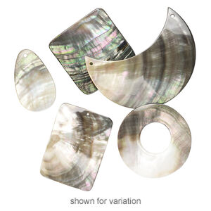 Focal mix, black lip shell / gold lip shell / mother-of-pearl shell (natural), 37x18mm-50x48mm mixed shape, Mohs hardness 3-1/2. Sold per pkg of 5.