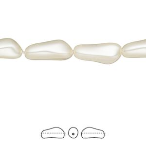 Pearl 100pk cream, Swarovski® 14x6mm baroque elongated 5844