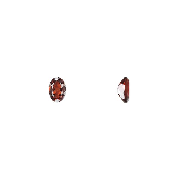 Almandite garnet 1pkg4, hand-cut faceted oval gem natural 6x4mm image number 0