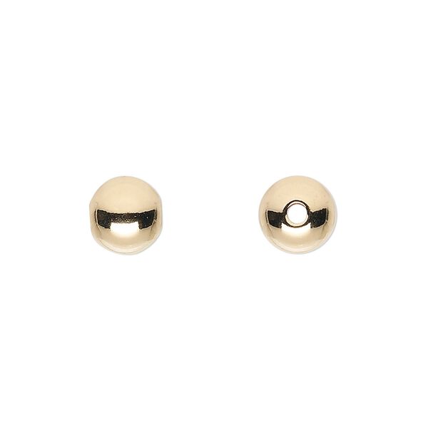 Bead, 14Kt gold-filled, 8mm seamless round. Sold per pkg of 2. image number 0