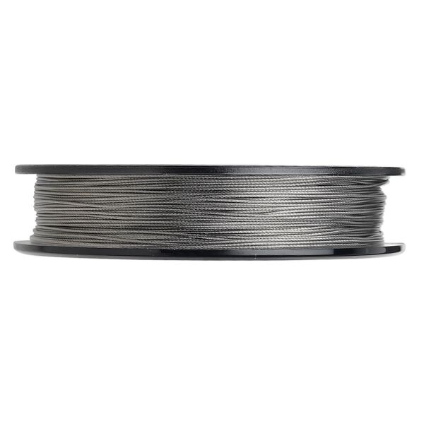 Beading wire, Tigertail™, nylon-coated stainless steel, clear, 7 strand, 0.022-inch diameter. Sold per 30-foot spool. image number 0