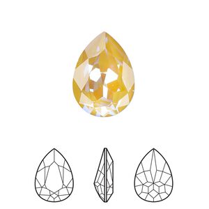 Fancy stone 1pk crystal ochre DeLite, Crystal Passions® 18x13mm pear 4320