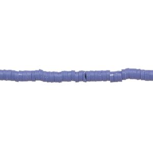 Bead, polymer clay, opaque purple, 3x1mm heishi. Sold per pkg of (2) 15-1/2" to 16" strands.
