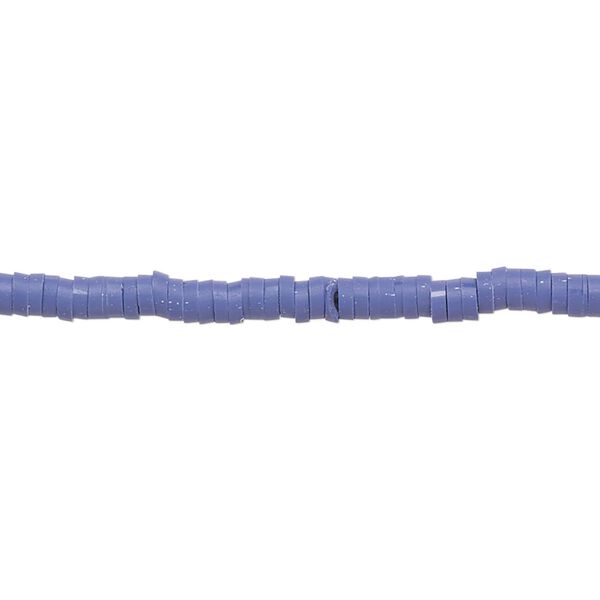 Bead, polymer clay, opaque purple, 3x1mm heishi. Sold per pkg of (2) 15-1/2" to 16" strands. image number 0