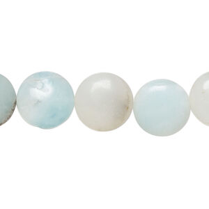 Amazonite 1pkg1, puffed flat round bead natural, 15 inch 12-13mm