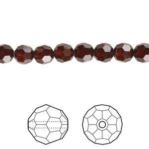 Bead 12pk smoked amber, Crystal Passions® 6mm round 5000