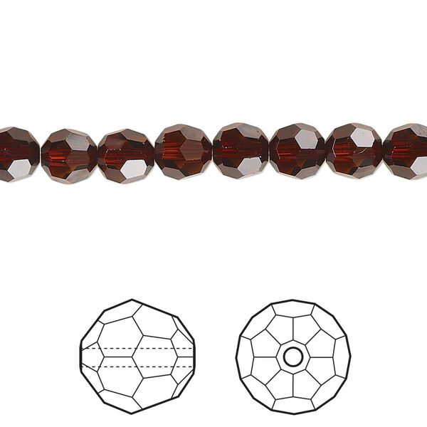 Bead 12pk smoked amber, Crystal Passions® 6mm round 5000 image number 0