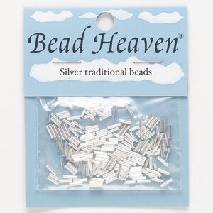 Bead, silver-plated brass, 6x2mm round tube. Sold per pkg of 175.
