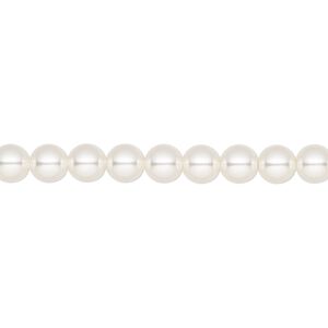 Pearl 100pk white, Crystal Passions® 5mm round 5810