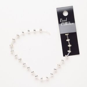 Bead, brass, pkg/25, 6x2mm-6x3mm rondelle, silver finish.