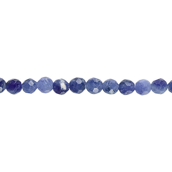 Bead, sodalite (natural), 4mm faceted round, B grade, Mohs hardness 5 to 6. Sold per 15-1/2" to 16" strand. image number 0