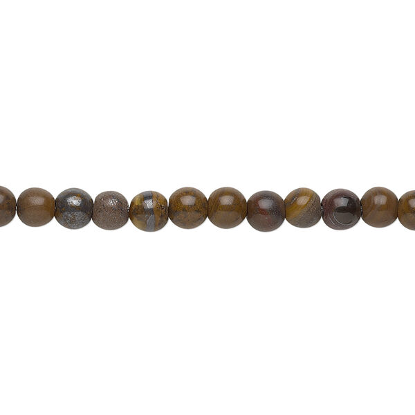 Bead, tiger iron (natural), 4mm round, B grade, Mohs hardness 7. Sold per 15-1/2" to 16" strand. image number 0