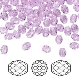 Bead 360pk violet, Swarovski® 5x4mm olive briolette 5044
